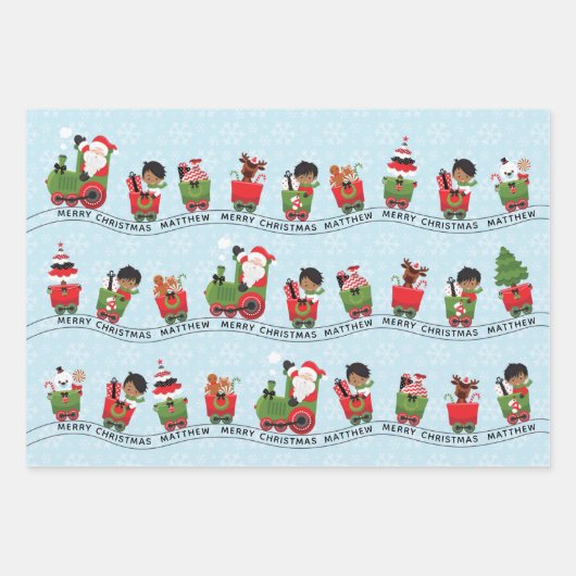 Santa & Multikulturelle Jungfrau Geschenkpapier Set (Vorderseite 3)