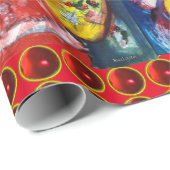 SANTA, MUSIK CHRISTMAS NIGHT PARTY GESCHENKPAPIER (Rolleneckpunkt)