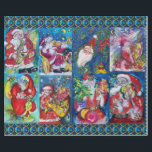 SANTA, MUSIK CHRISTMAS NIGHT PARTY GESCHENKPAPIER<br><div class="desc">Whimsikale und farbenfrohe Weihnachtsmalereisammlung mit Santa und Musikinstrumenten von Bulgan Lumini (c)</div>