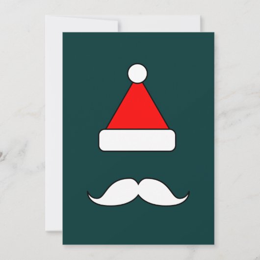 Santa Mustache Feiertagskarte (Vorderseite)