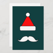 Santa Mustache Feiertagskarte (Vorne/Hinten)