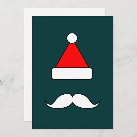 Santa Mustache Feiertagskarte (Vorne/Hinten)