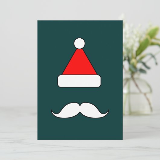Santa Mustache Feiertagskarte (Stehend Vorderseite)
