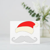 Santa Mustache Feiertagspostkarte (Stehend Vorderseite)
