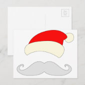 Santa Mustache Feiertagspostkarte (Vorne/Hinten)