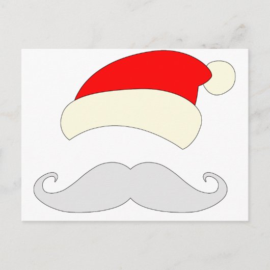Santa Mustache Feiertagspostkarte (Vorderseite)