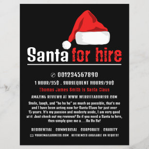 Santa-Mütze, Weihnachtsmann-Unterhalter Werbung Flyer