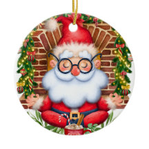 Santa Namaste Yoga Pose Weihnachten