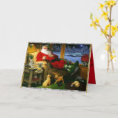 Santa Napping nach Golf auf der Weihnachtskarte Karte (Gelbe Blume)