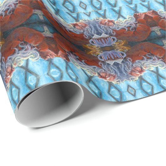 "Santa Napping" Spiegelreflex Geschenkpapier (Rolleneckpunkt)