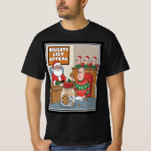 Santa Naughty List Cookdieb Ugly Sweater T-Shirt (Vorderseite)