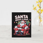Santa Needs A Nap Funny Christmas Holiday Humor Karte (Gelbe Blume)