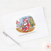 Santa Net große quadratische Aufkleber (Umschlag)