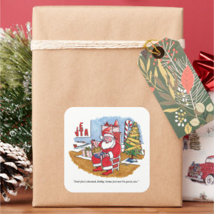 Santa Net große quadratische Aufkleber