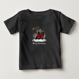 Santa Neufundland Couple Frohe Weihnachtsgeburt Ge Baby T-shirt