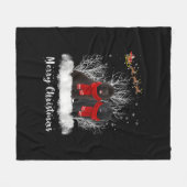Santa Neufundland Couple Frohe Weihnachtsgeburt Ge Fleecedecke (Vorderseite (Horizontal))