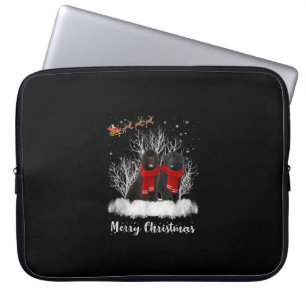 Santa Neufundland Couple Frohe Weihnachtsgeburt Ge Laptopschutzhülle