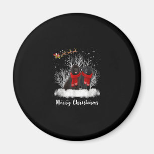 Santa Neufundland Couple Frohe Weihnachtsgeburt Ge Magnet