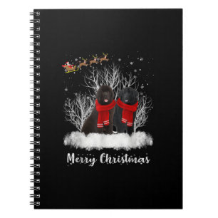 Santa Neufundland Couple Frohe Weihnachtsgeburt Ge Notizblock