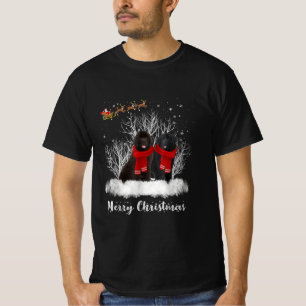 Santa Neufundland Couple Frohe Weihnachtsgeburt Ge T-Shirt
