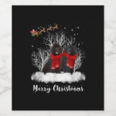 Santa Neufundland Couple Frohe Weihnachtsgeburt Ge Weinetikett (Einzelnes Label)