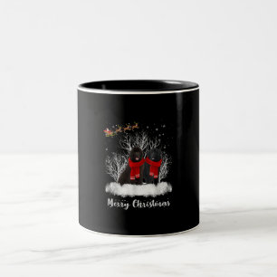 Santa Neufundland Couple Frohe Weihnachtsgeburt Ge Zweifarbige Tasse