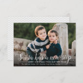 Santa New Zuhause Stoppt Weihnachts-Foto-Feiertage Ankündigung (Vorne/Hinten)
