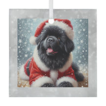 Santa Newf Welpen Weihnachtsbaumschmuck