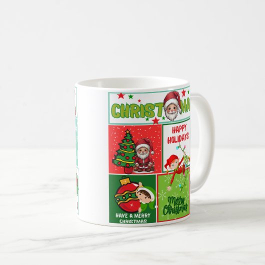 Santa Niedlich Frohe Weihnachtskaffee Tasse (VorderseiteRechts)