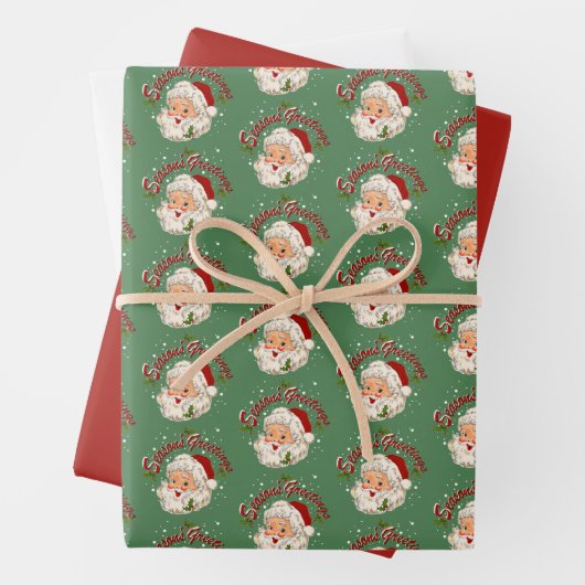 Santa No. 1 Seaons Greetings Geschenkpapier Set (Beispiel)