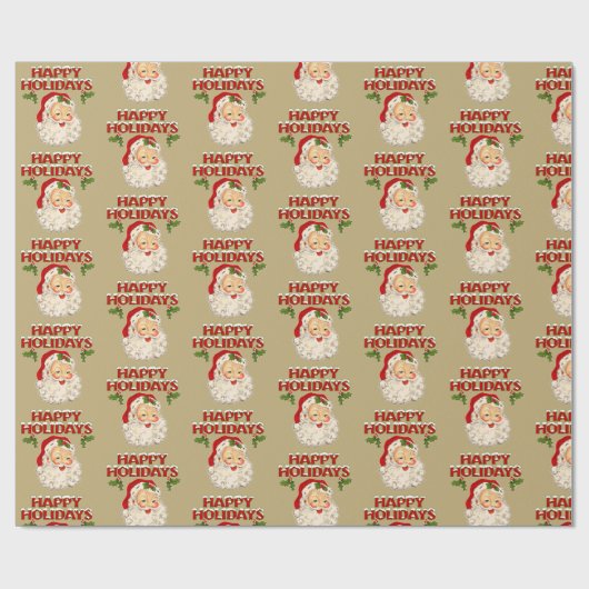 Santa No 2 Happy Holidays Geschenkpapier (Flach)