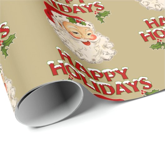 Santa No 2 Happy Holidays Geschenkpapier (Rolleneckpunkt)