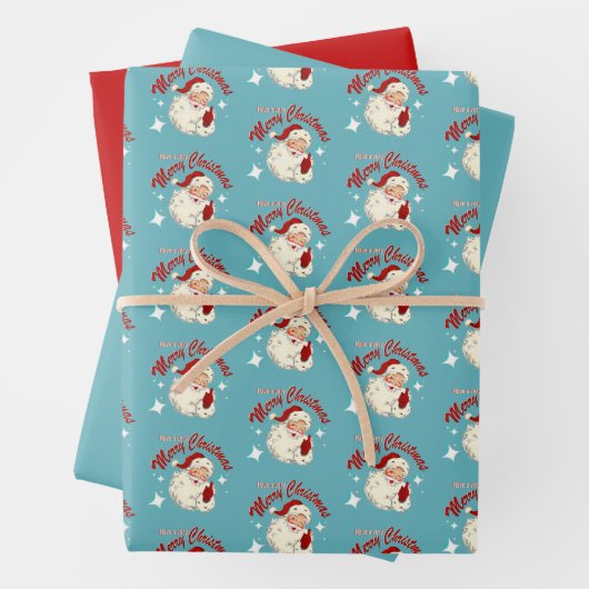 Santa No 4 Merry Christmas Geschenkpapier Set (Beispiel)