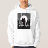 Santa Noir – Black & White Santa with Red Glow  Hoodie (Vorderseite)