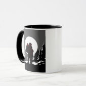 Santa Noir – Black & White Santa with Red Glow  Tasse (Vorderseite Links)