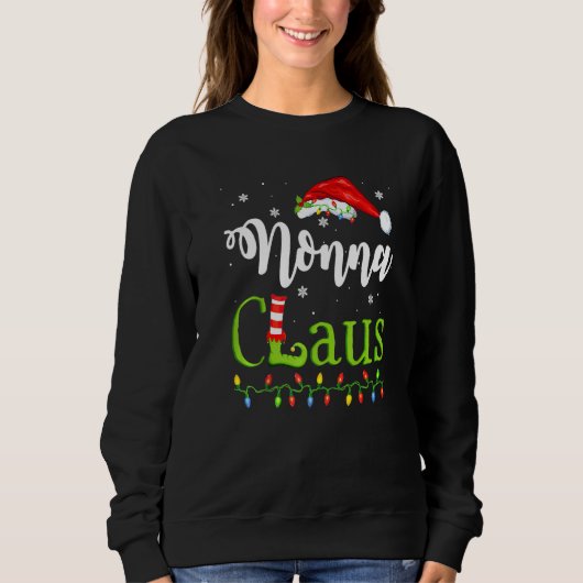 Santa Nonna Claus Weihnachts-Matching-Familie Sweatshirt (Vorderseite)