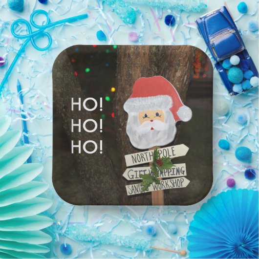 Santa North Pole Ho Ho Ho Pappteller (Party)