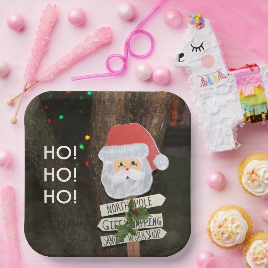 Santa North Pole Ho Ho Ho Pappteller (Party)