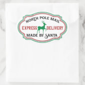 Santa North Pole Mail aus Santa Oval Aufkleber (Tasche)