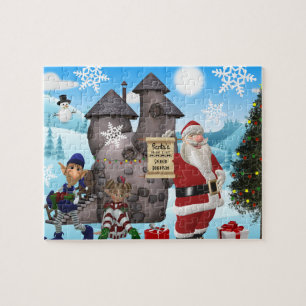 Santa North Pole Personalisiert mit Kindername Puzzle