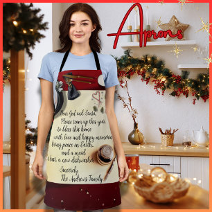 Santa Note Peace Funny Request Quill Pen Medium Schürze