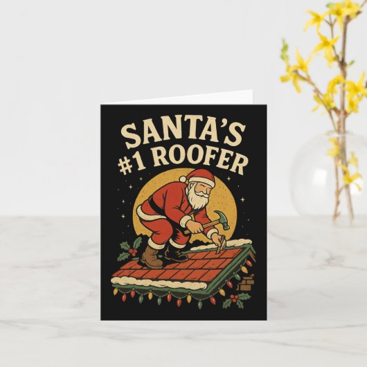 Santa Nummer 1 Roofer Funny Christmas Dofing Karte (Gelbe Blume)