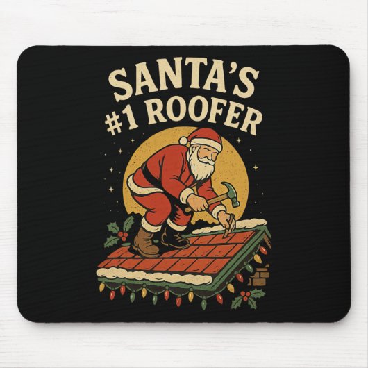 Santa Nummer 1 Roofer Funny Christmas Dofing Mousepad (Vorne)