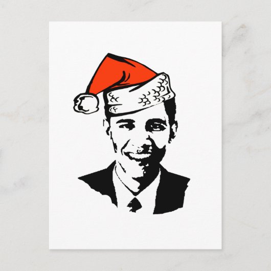 Santa Obama Gear Feiertagspostkarte (Vorderseite)