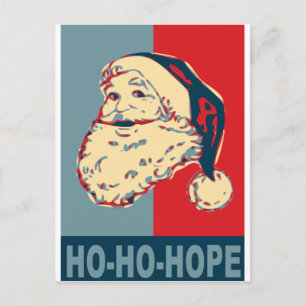 santa obama ho-ho-hope feiertagspostkarte