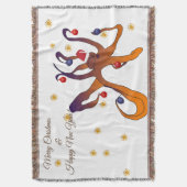 Santa Octopus Decke (Vorderseite Vertikal)