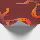 Santa Octopus Geschenkpapier (Ecke)