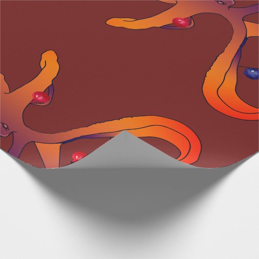 Santa Octopus Geschenkpapier (Ecke)