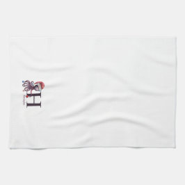 Santa Octopus Monogram Geschirrtuch