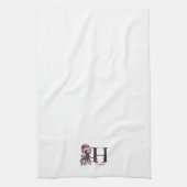 Santa Octopus Monogram Geschirrtuch (Vertikal)